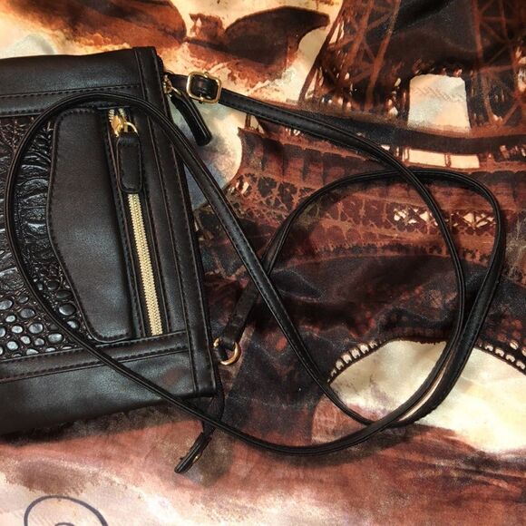 Black Mini Crossbody Bag Wallet Purse - Picture 11 of 12